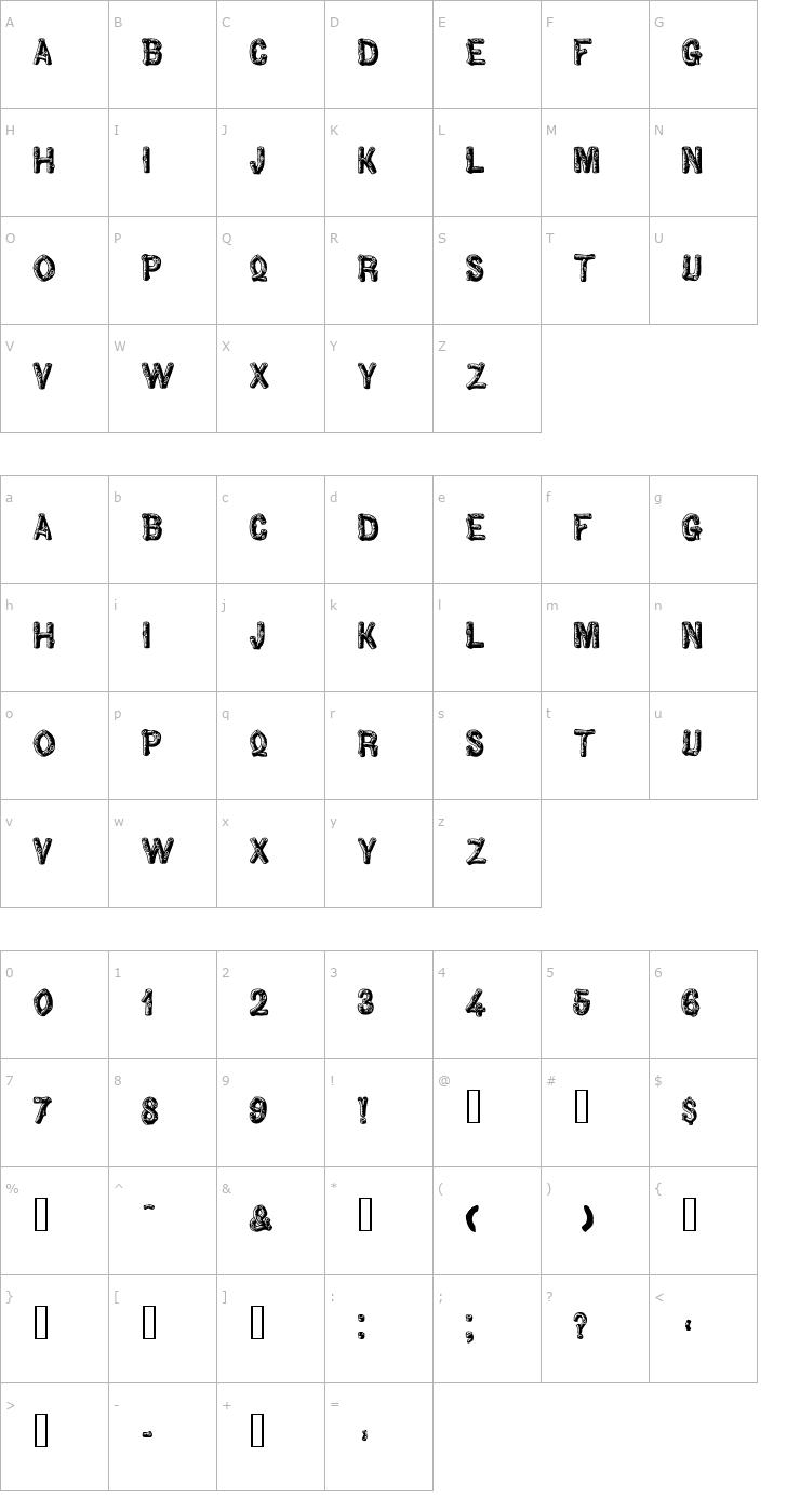 Character Map Woodbadge Font