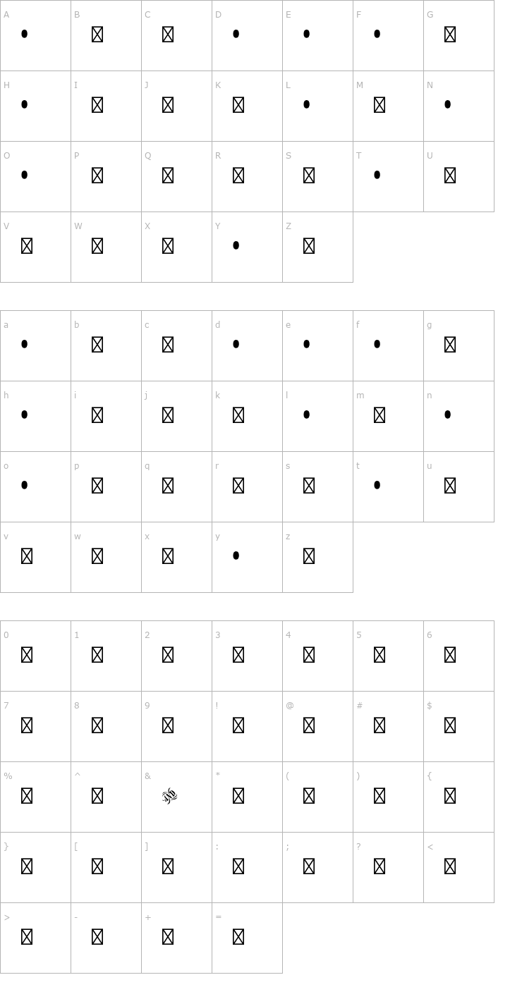 Character Map WoodtypeOrnamentsStd Font
