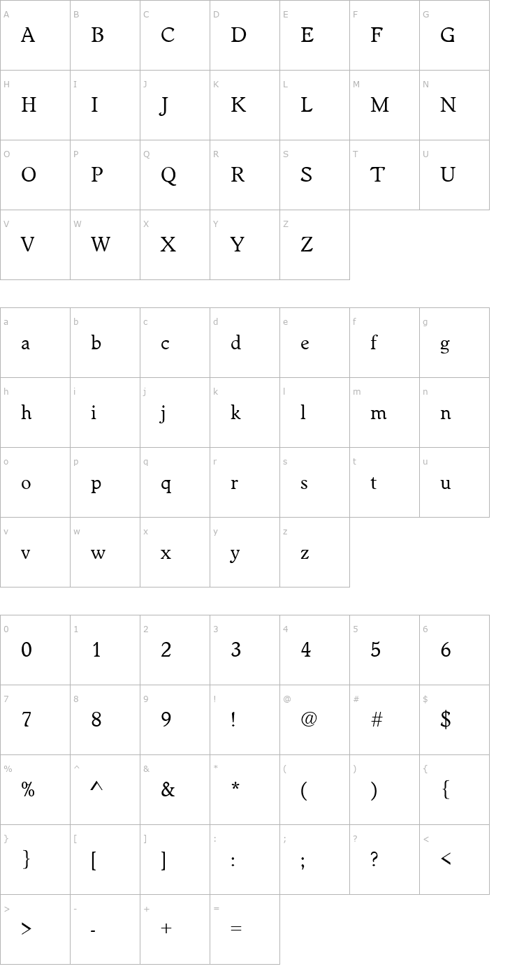 Character Map Worcester_Round_Becker Font