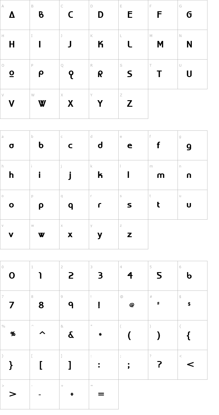 Character Map World of Water Font
