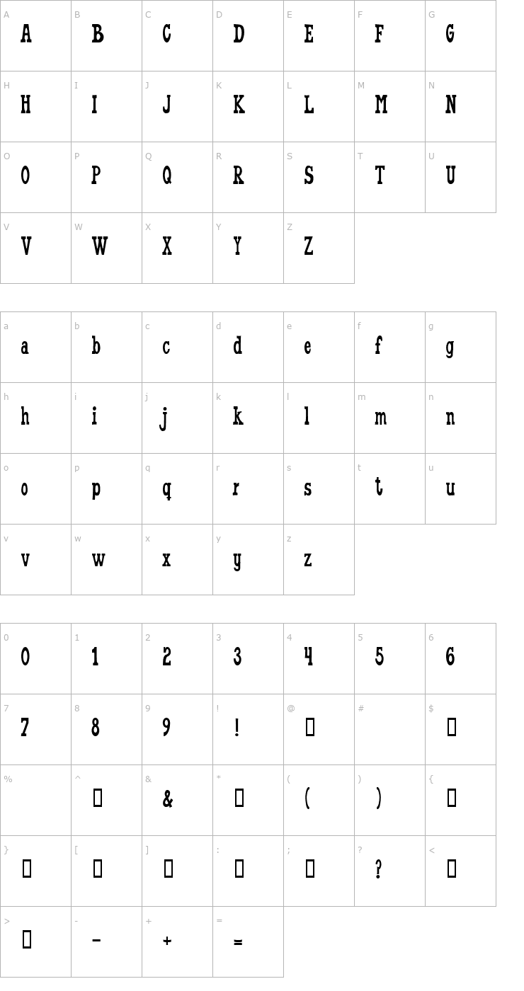 Character Map WorldsFinest Normal Font