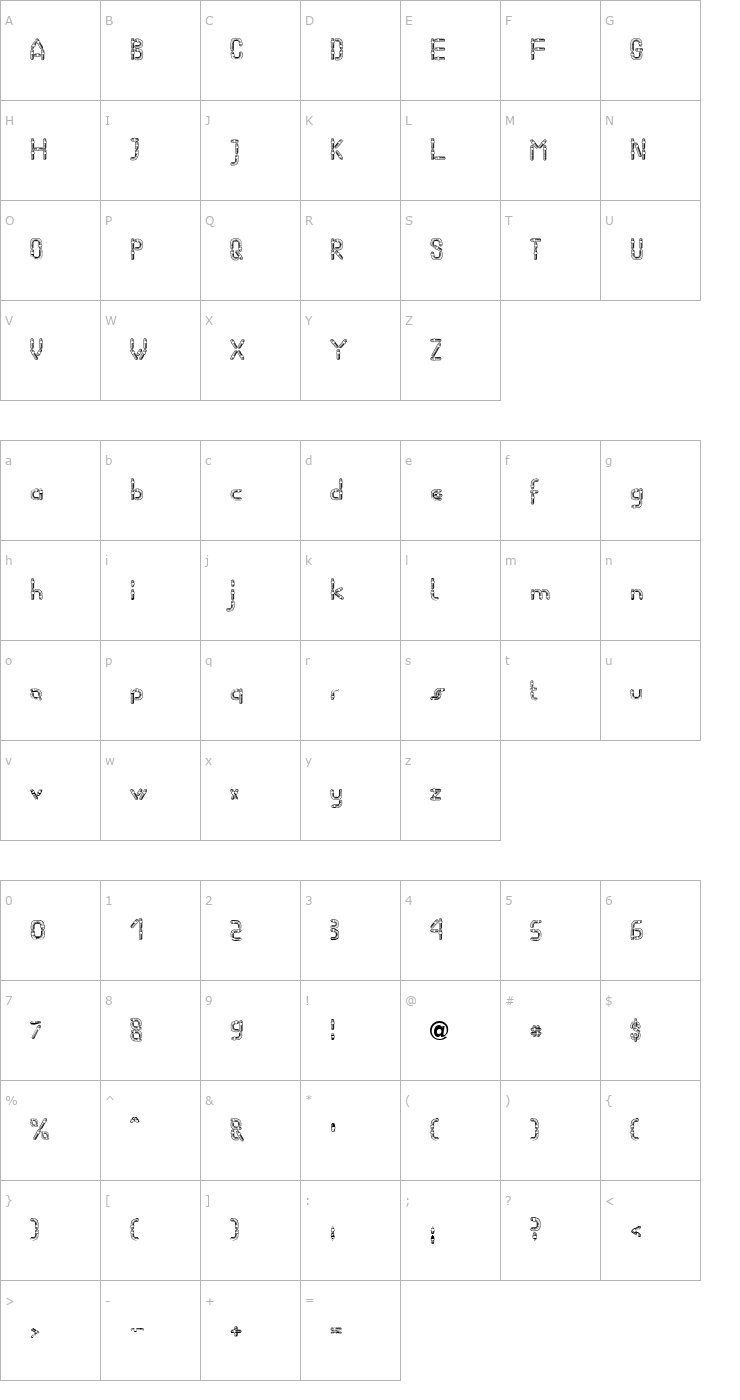 Character Map Worm Becker Font