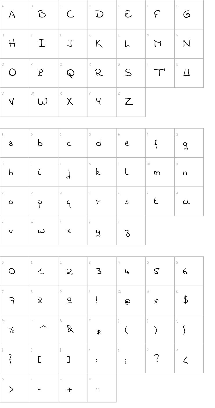 Character Map Woste Font