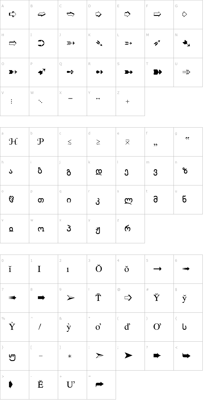 Character Map WP OverflowSet Font