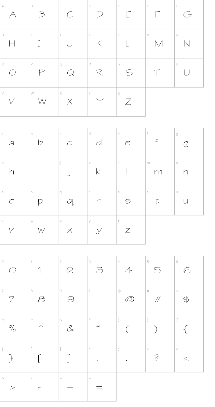 Character Map WriteExtended Font