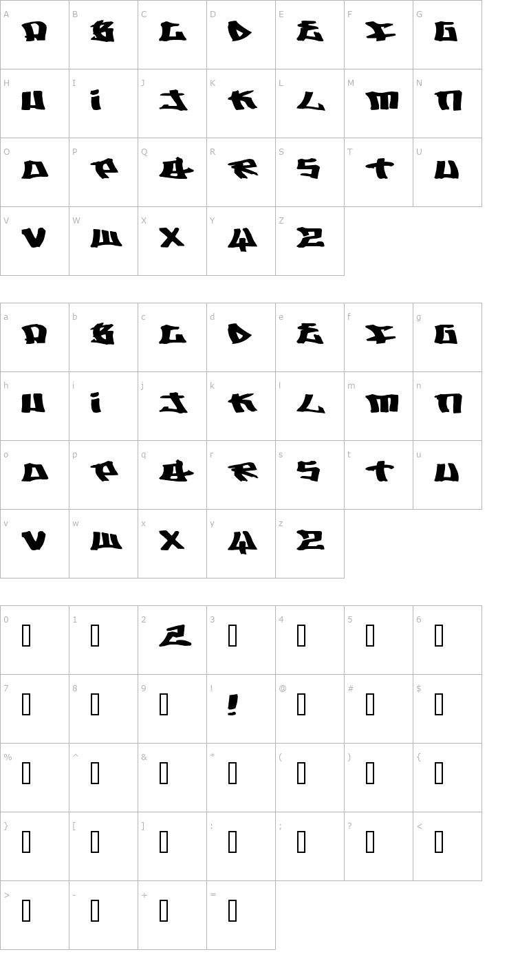 Character Map Writers 2 Font