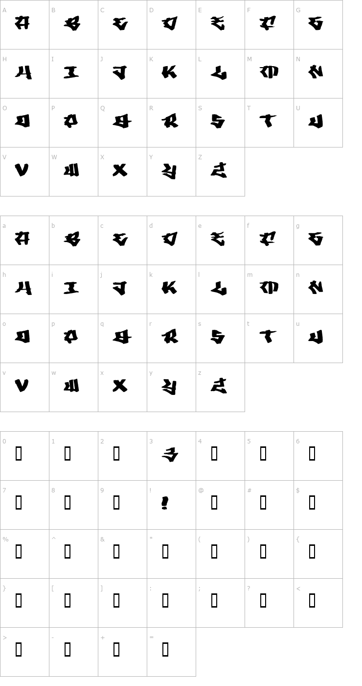 Character Map Writers 3 Font