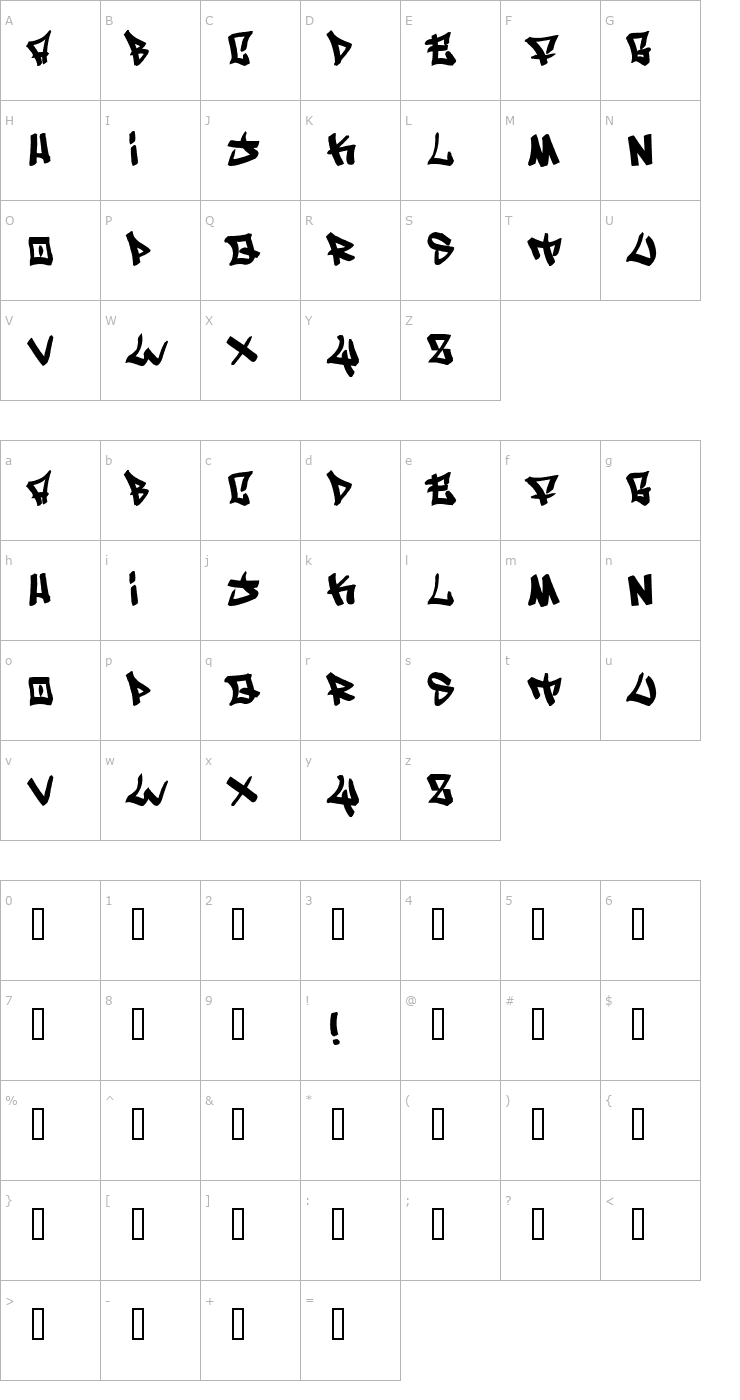 Character Map Writers bold Font