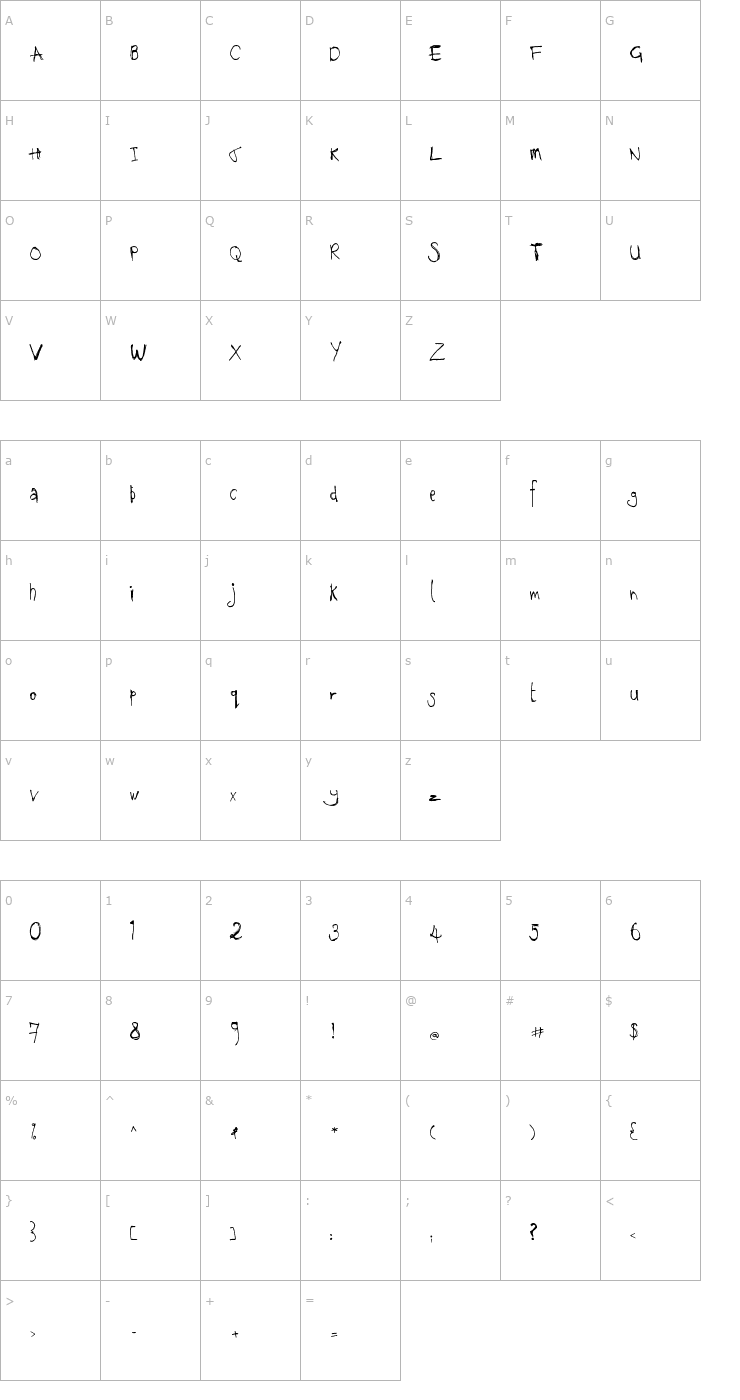 Character Map WS Kname Plate Font