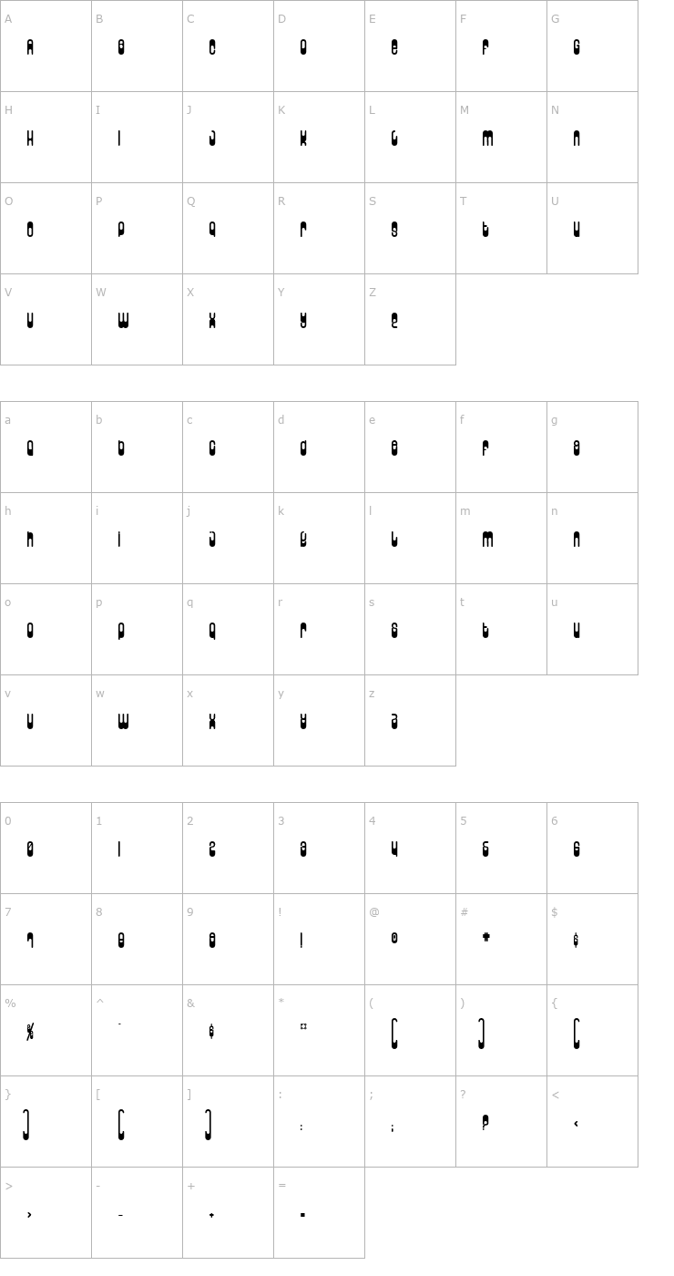 Character Map Wunderland Font