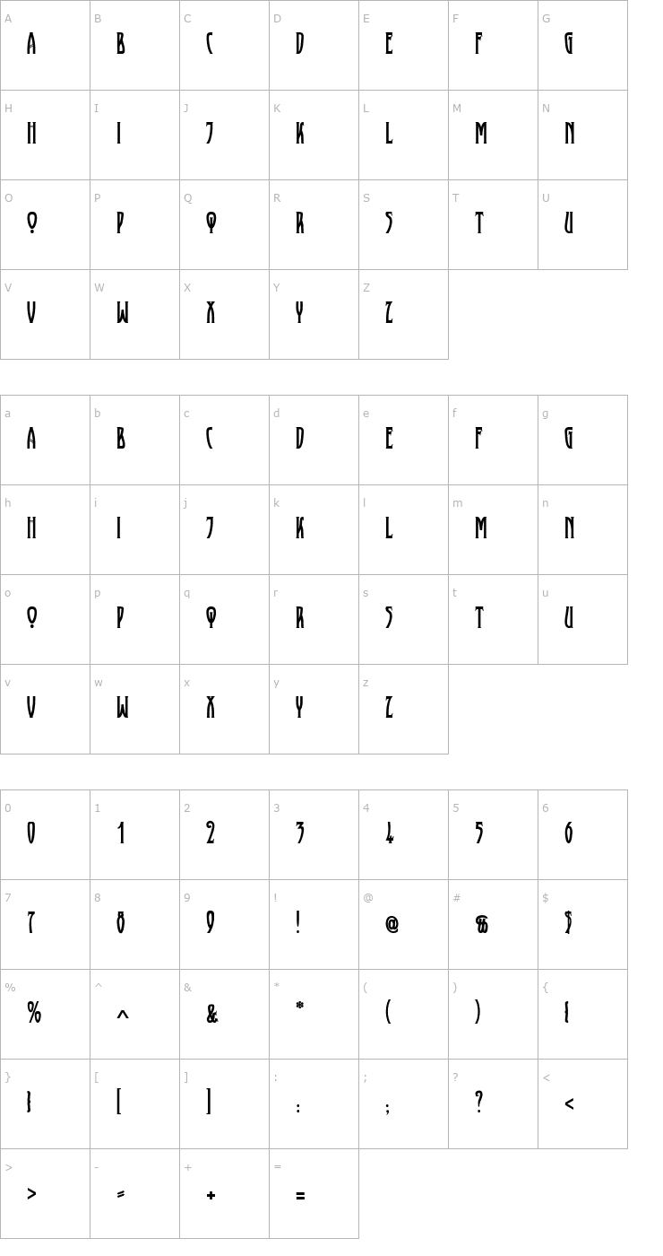 Character Map XAyax Font