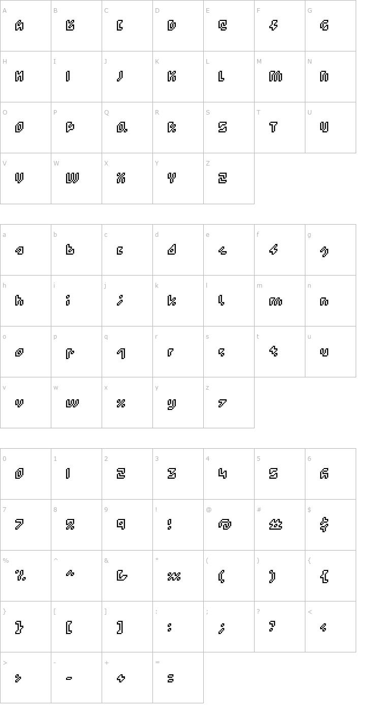 Character Map Xcreen Double Font