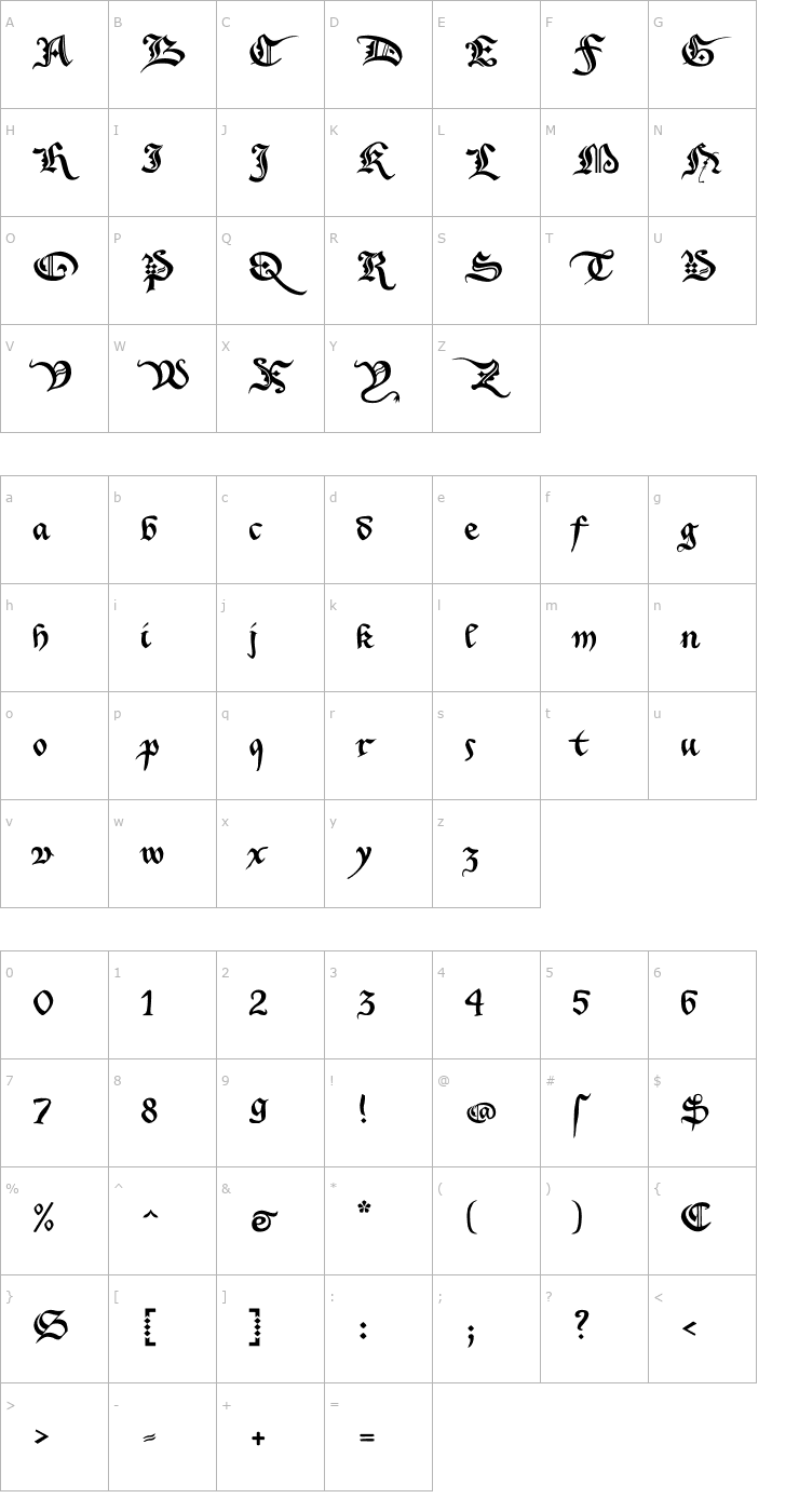 Character Map Xenippa Font
