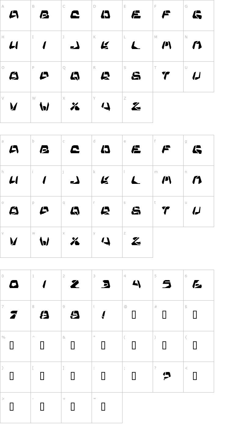 Character Map Xepos Font