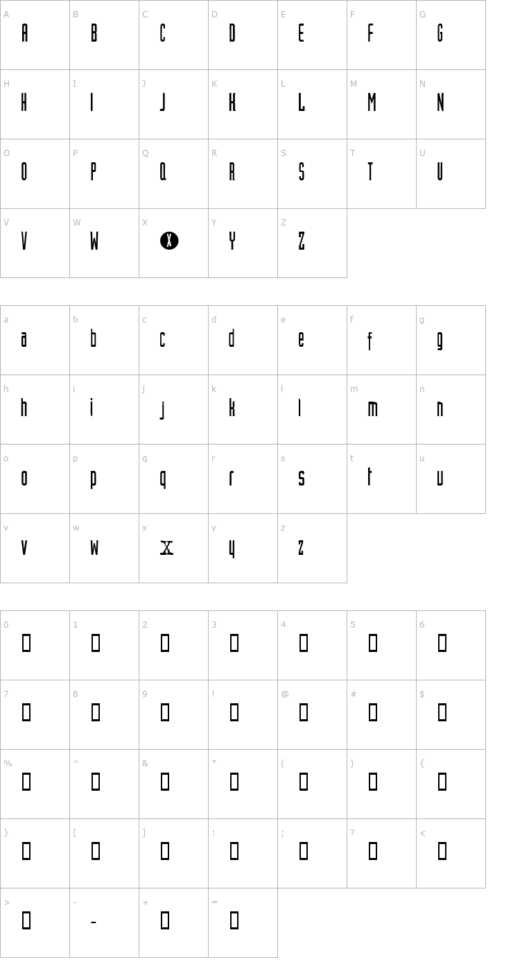 Character Map XFiles Font