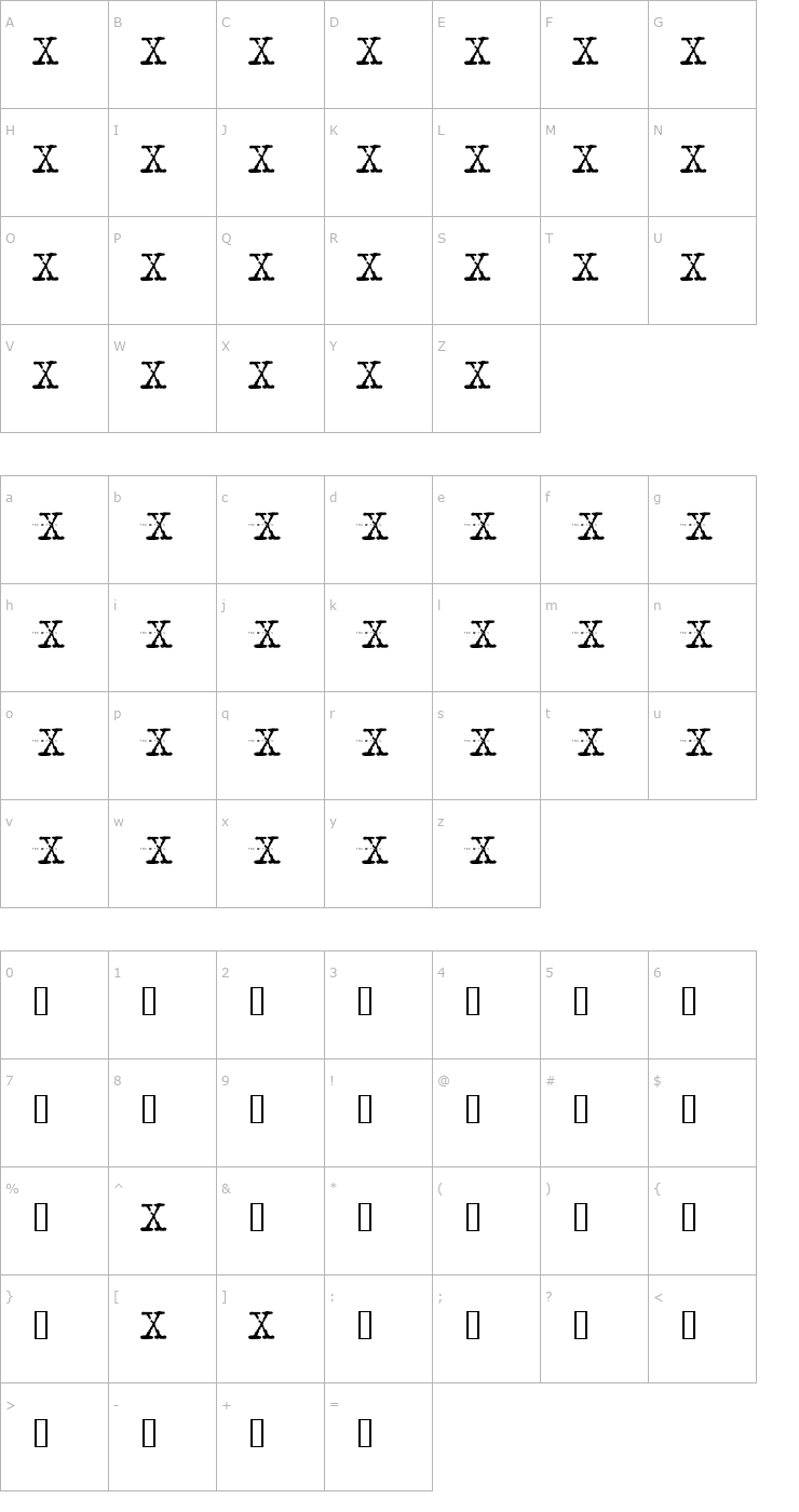 Character Map XFont Font