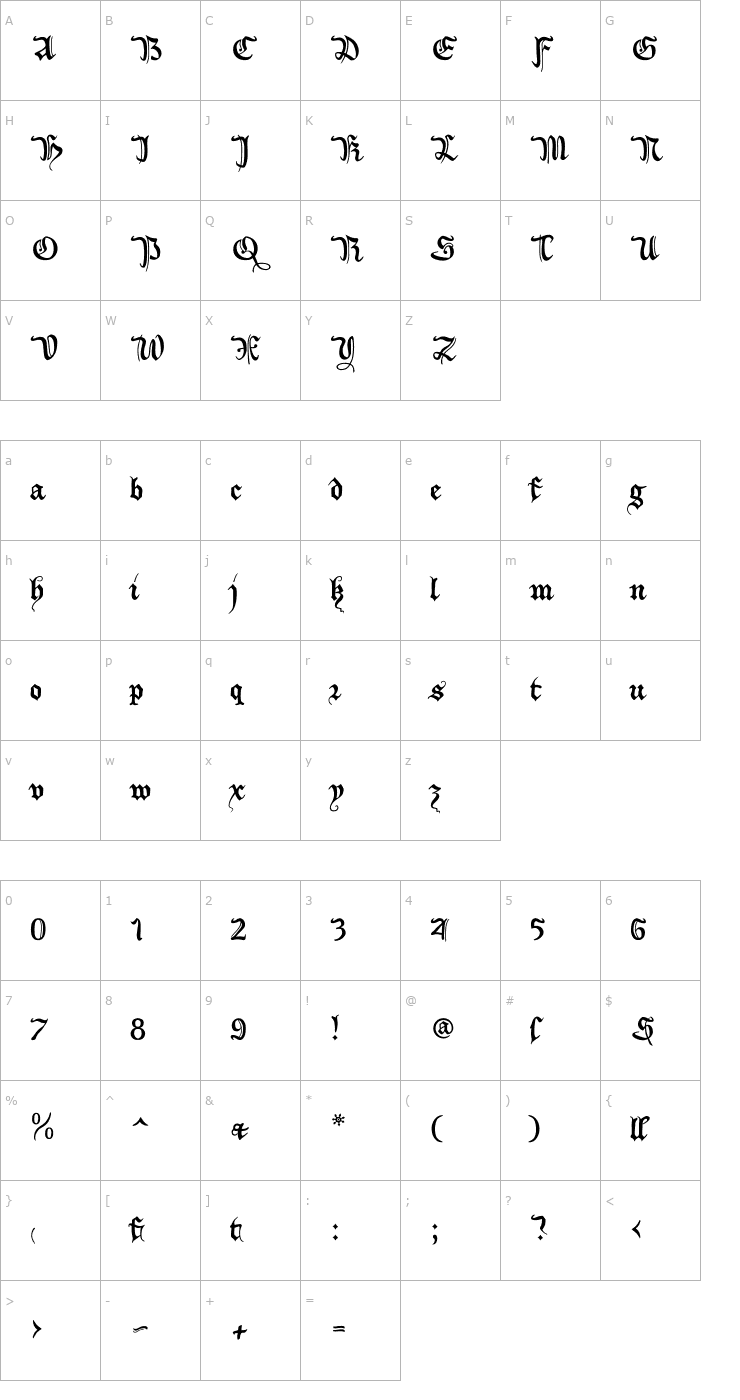 Character Map XiBeronne Font