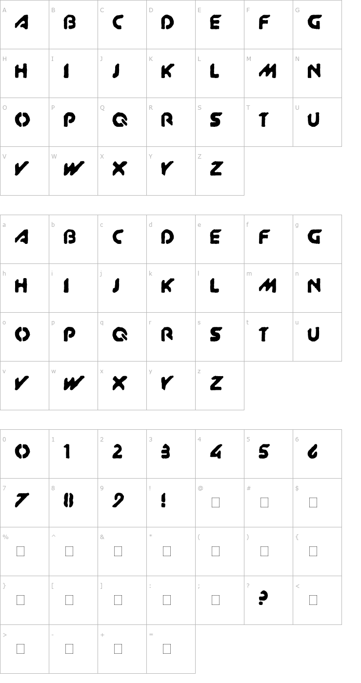 Character Map XitRAM! Font