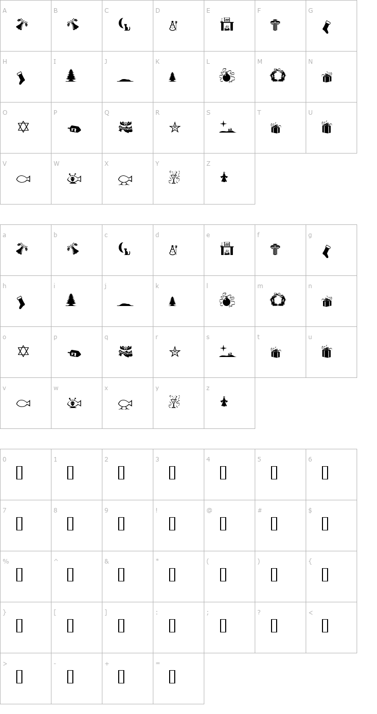 Character Map Xmas 97 Font