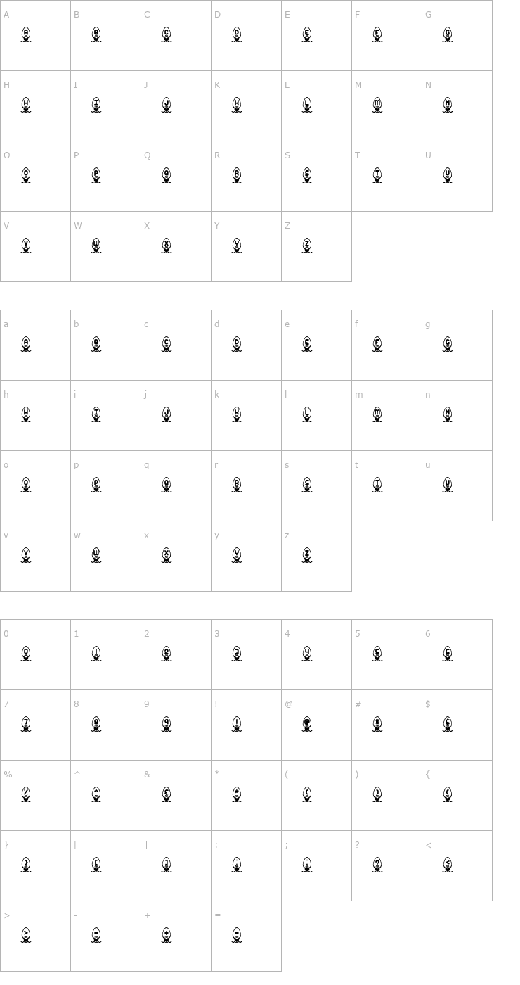 Character Map Xmas Lights Font