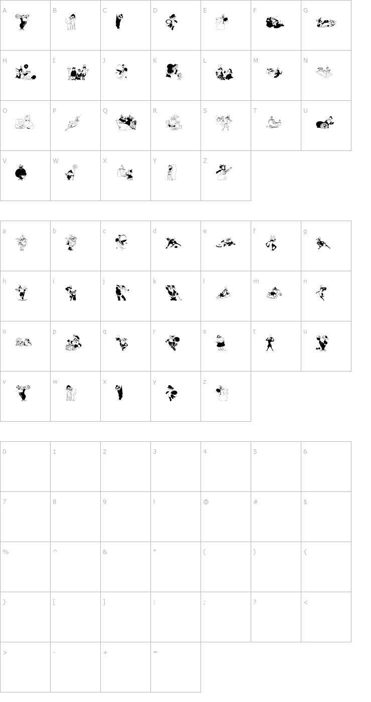 Character Map Xmas One Font