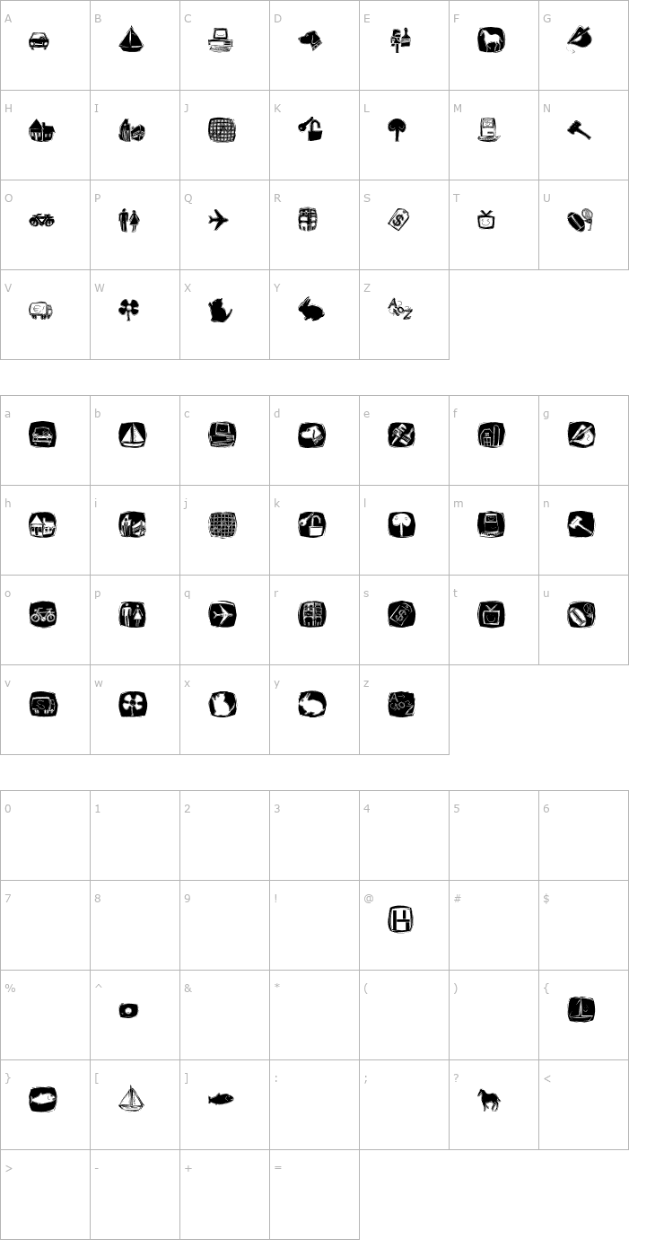 Character Map Xmas2002 Font