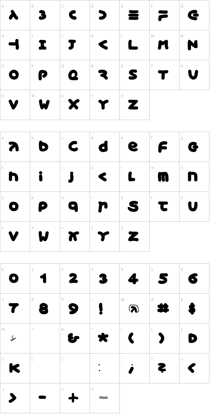 Character Map XmasGingerbread Font