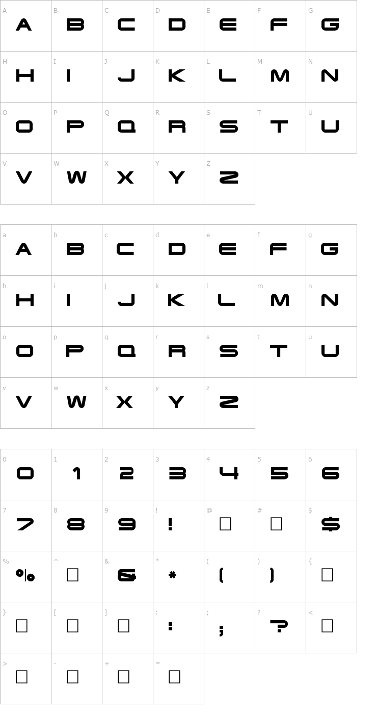 Character Map Xoireqe Font