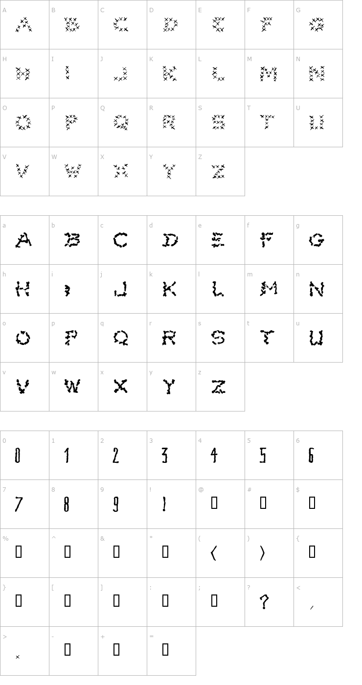 Character Map XPain Font