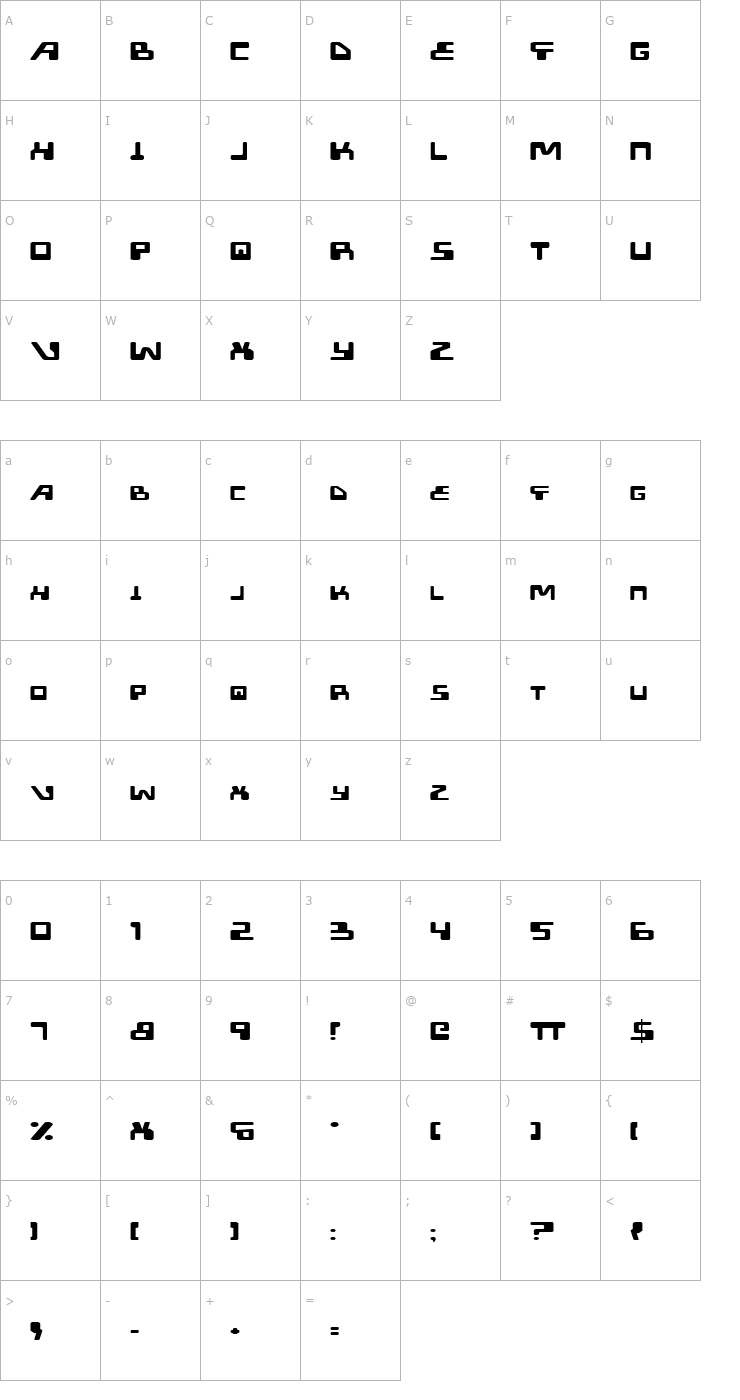 Character Map XPED Extended Font