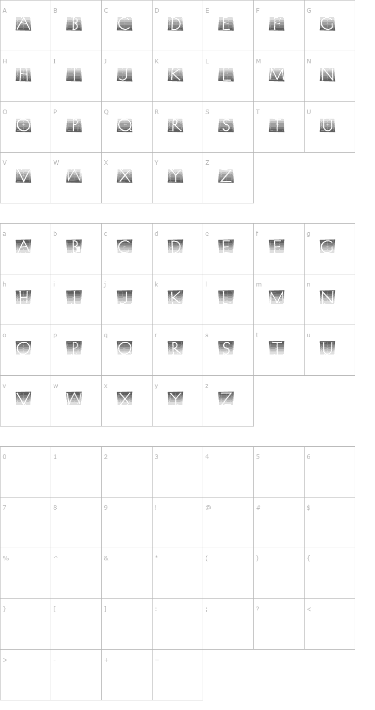 Character Map XperimentypoStripes-One Font