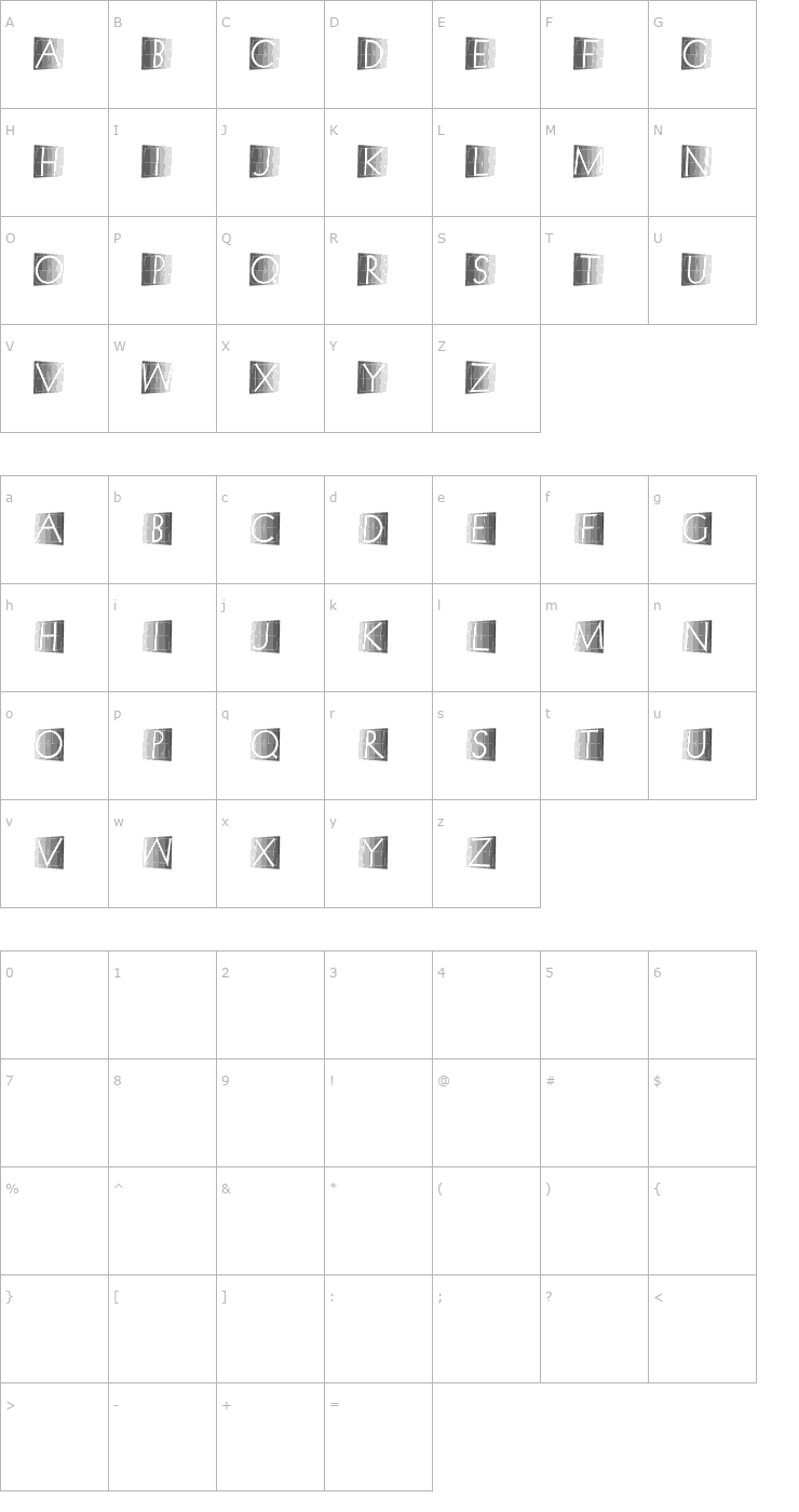 Character Map XperimentypoStripes-Two Font