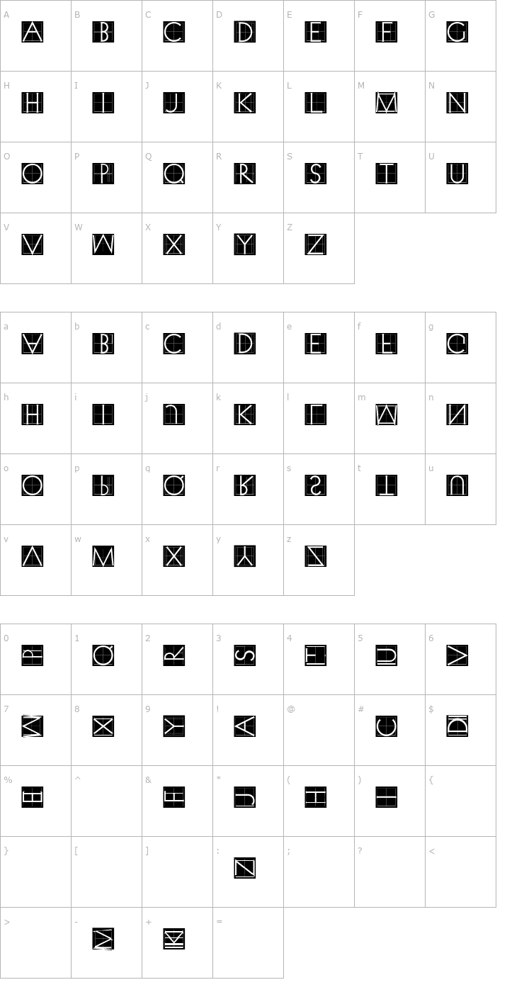 Character Map XperimentypoTwo Font