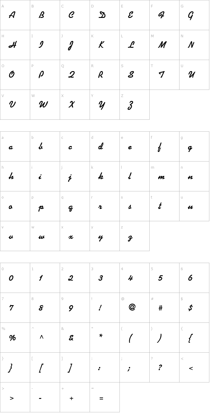 Character Map XPKaleph Bold Font