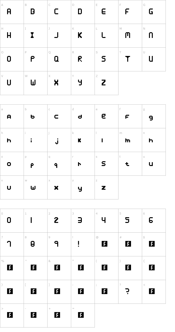 Character Map Xposure Font