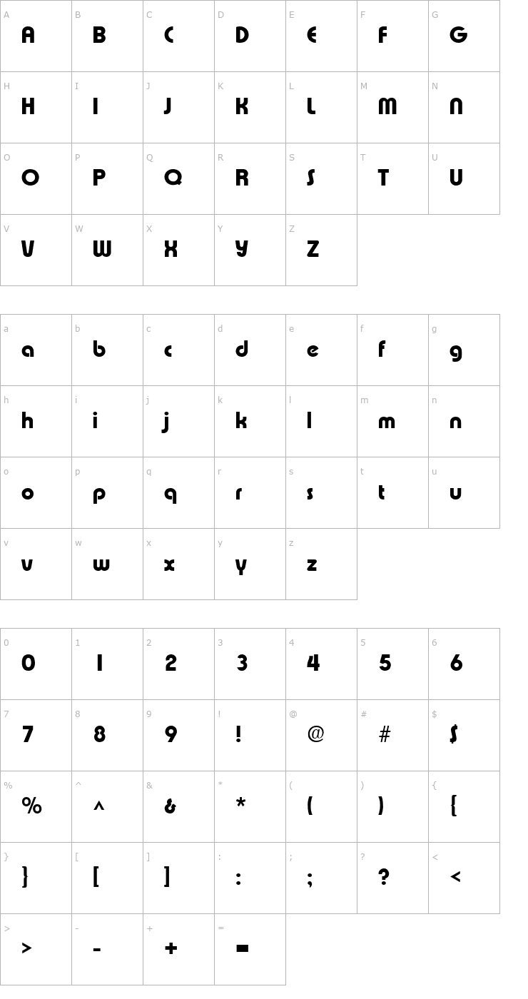 Character Map Xpress SF Bold Font