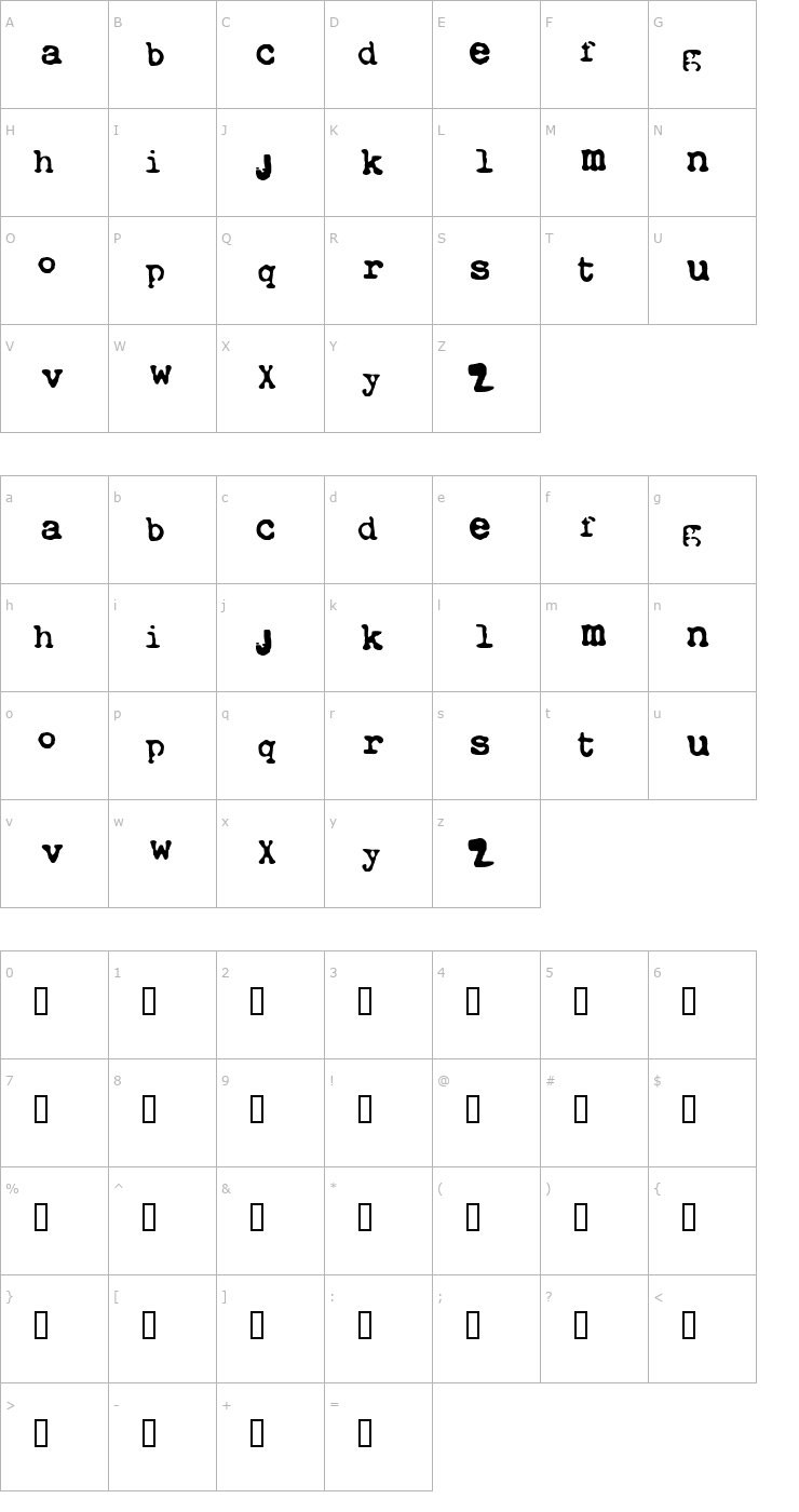 Character Map Xtctype Font