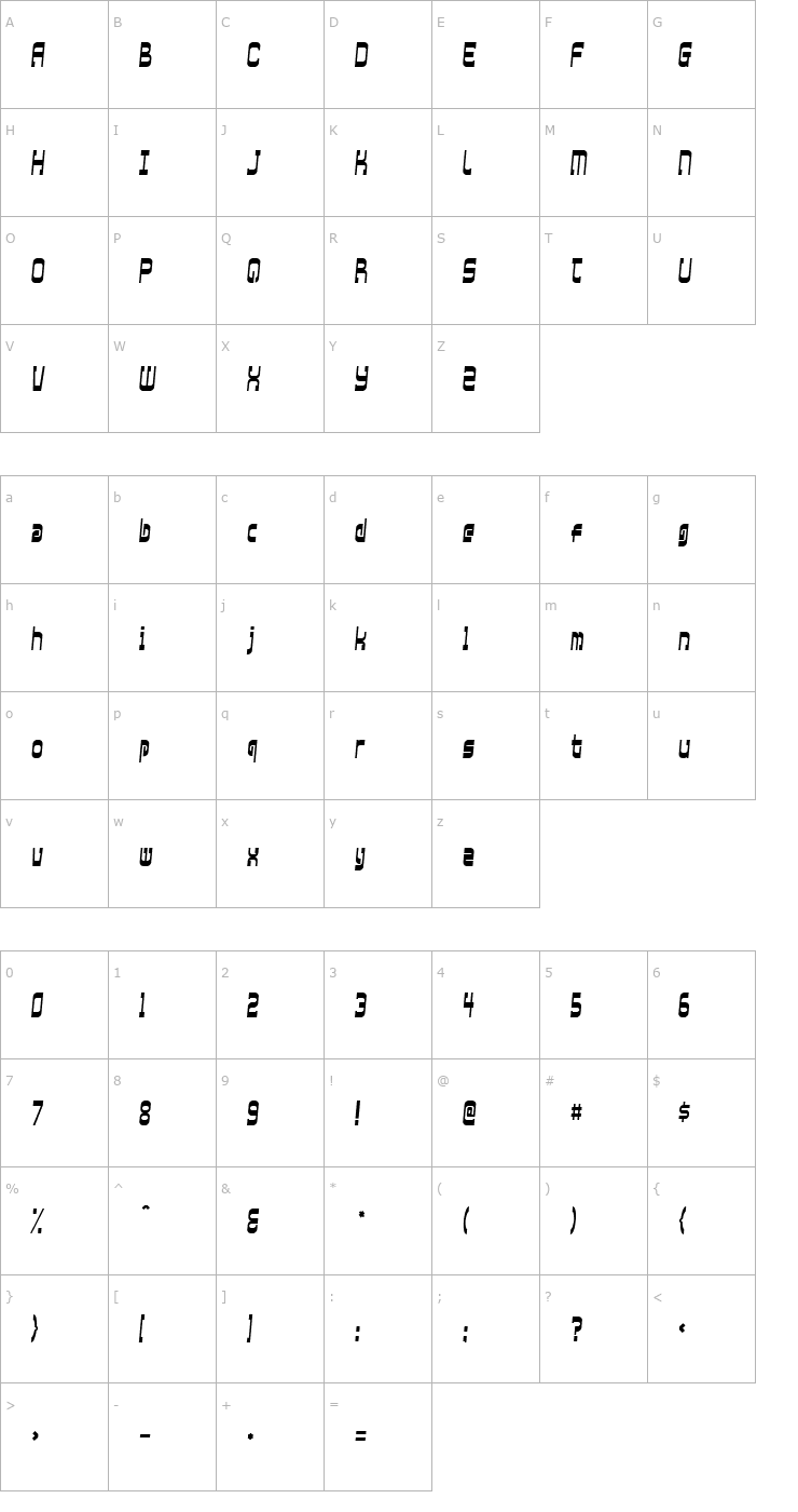 Character Map Xtraordinary Font