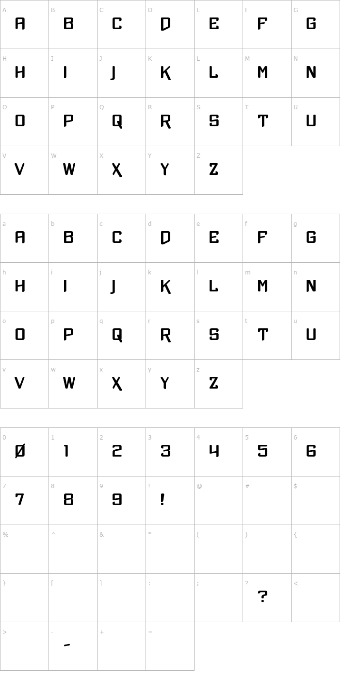 Character Map Xtreme Chrome Font