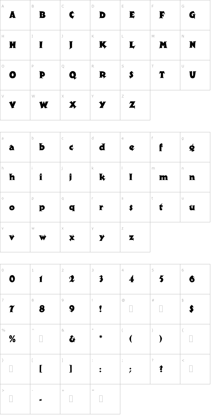 Character Map XyloPlain Font