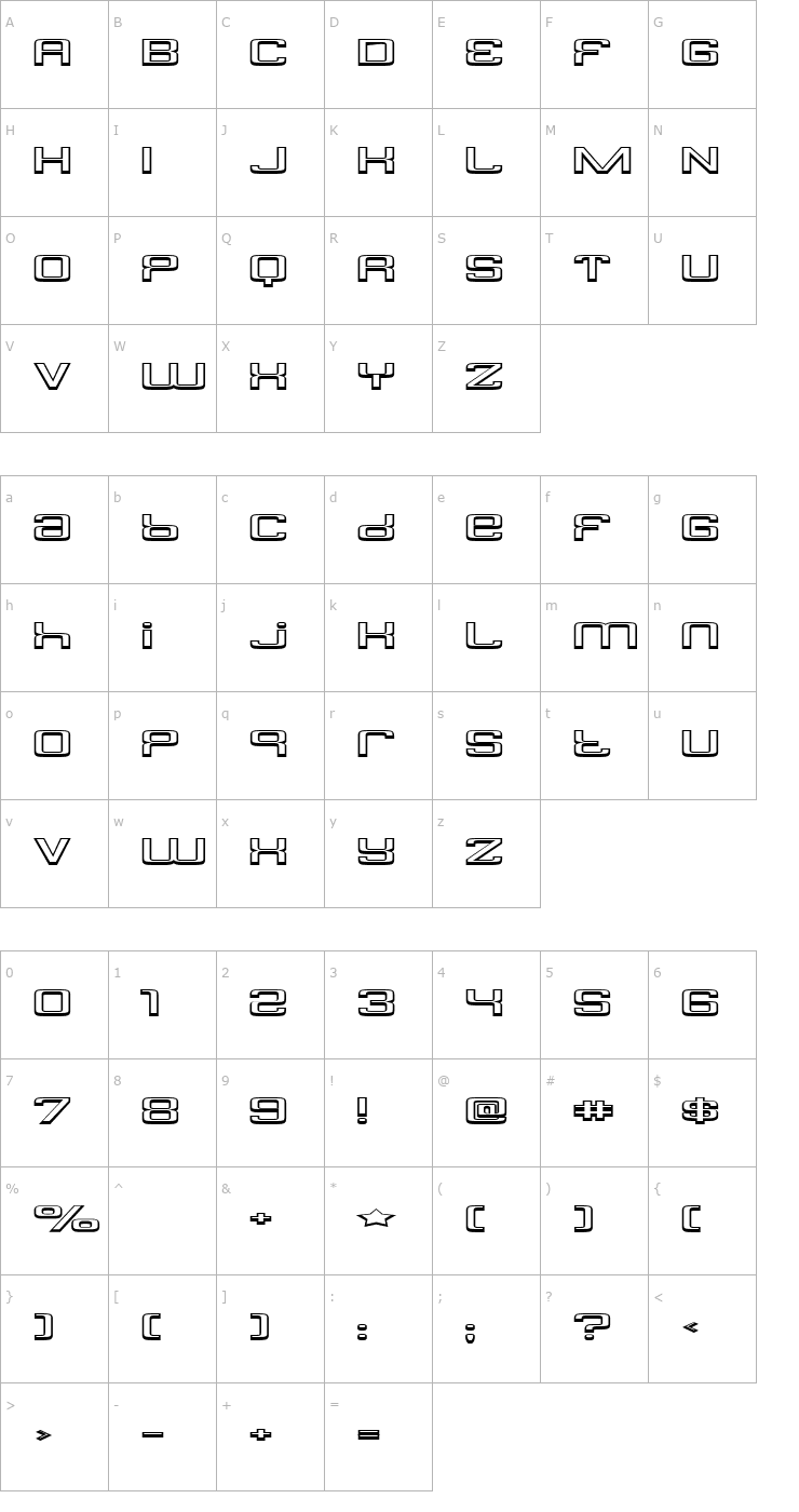 Character Map Yadou Font