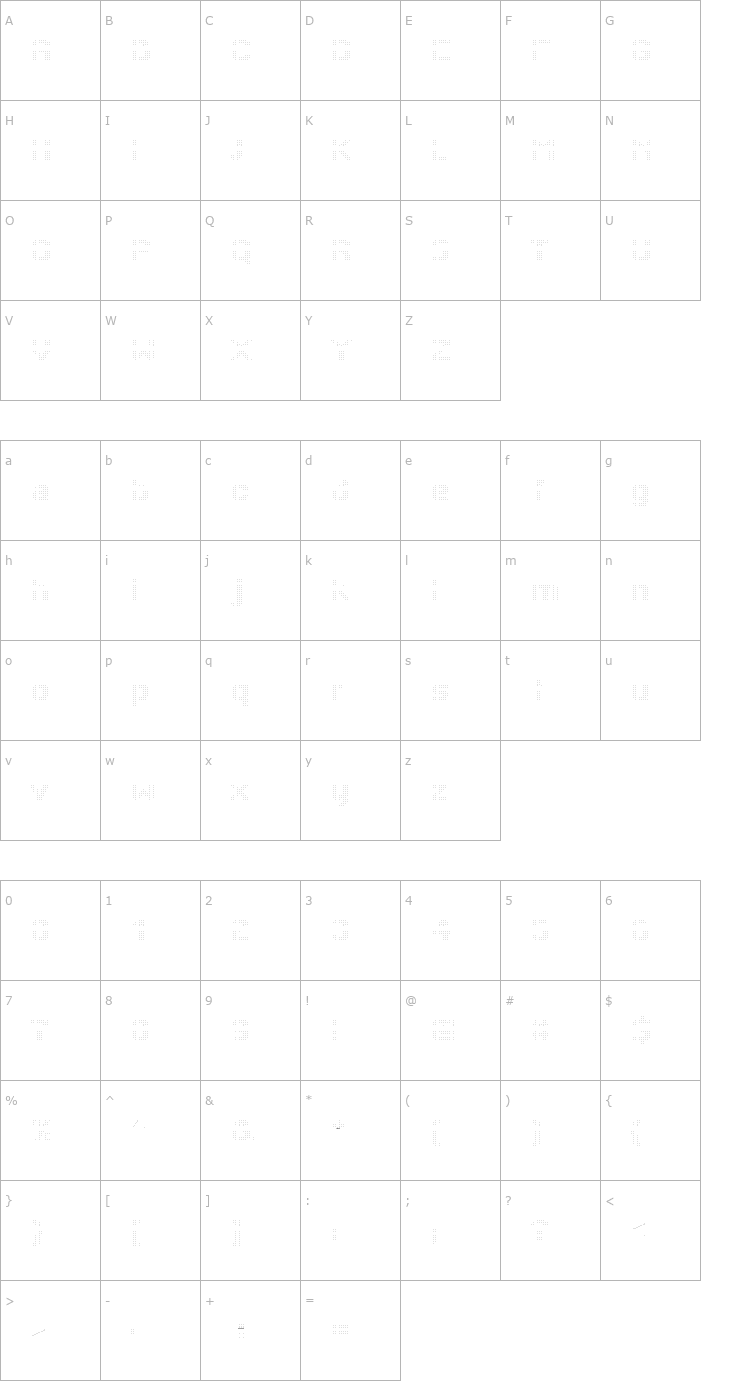 Character Map YardmasterOnlShaO Font