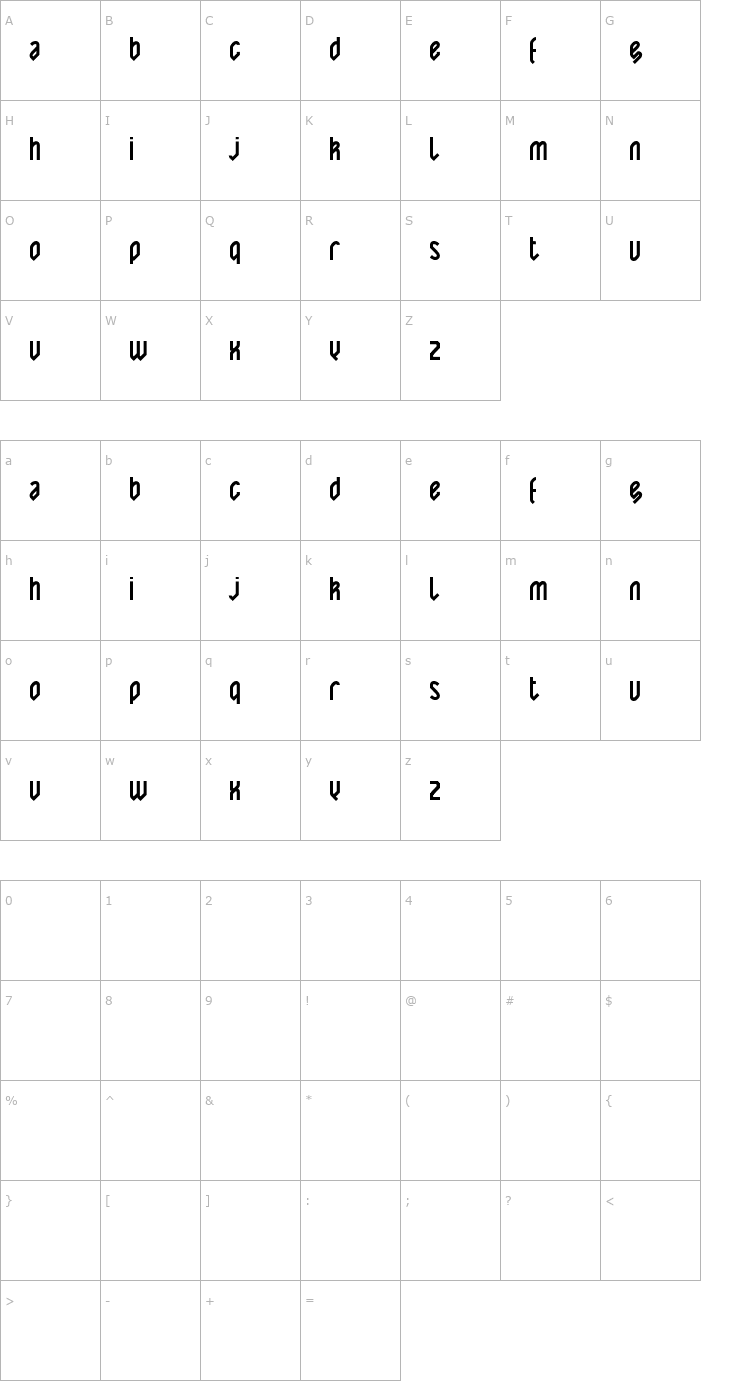 Character Map Yatis Black Font
