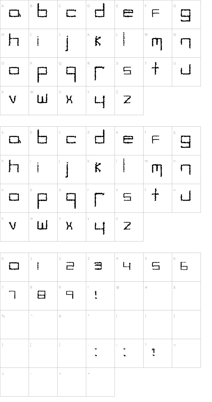 Character Map YB Hybrid Font