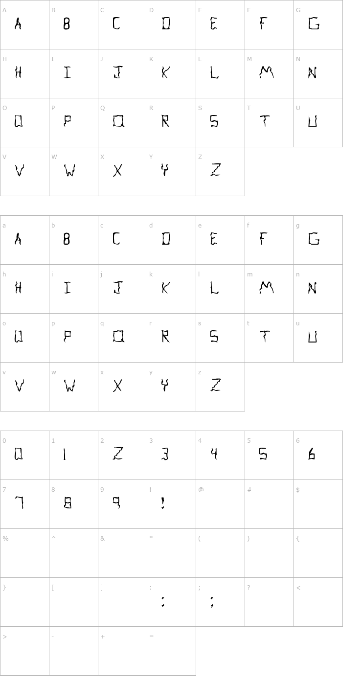 Character Map YB Intuition Font