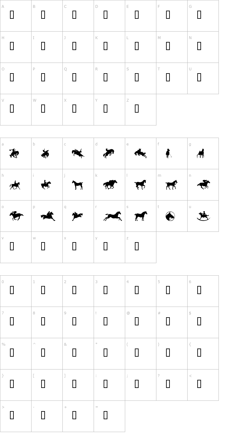 Character Map YeeHaw Font