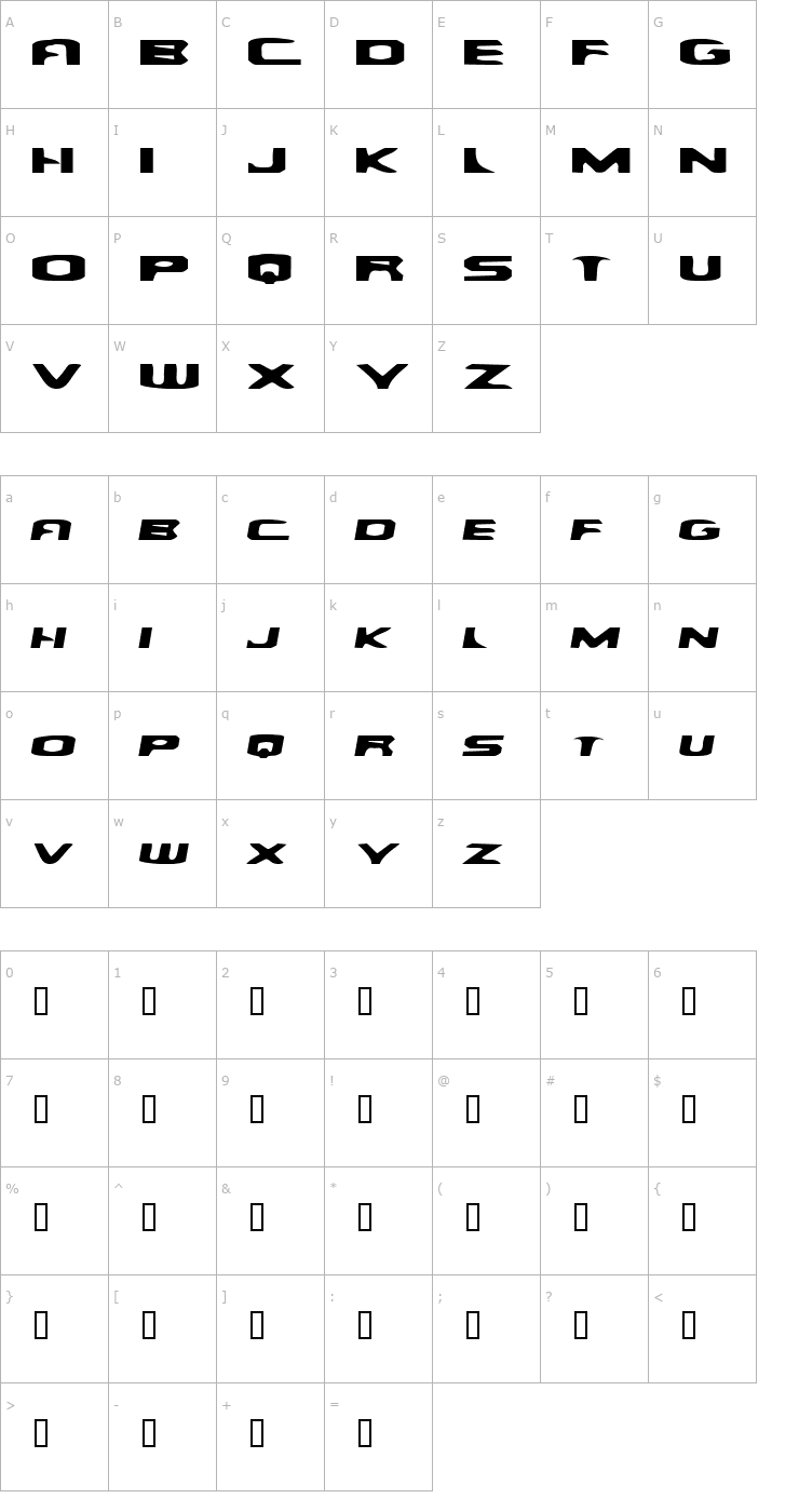 Character Map Yellow Dog Font