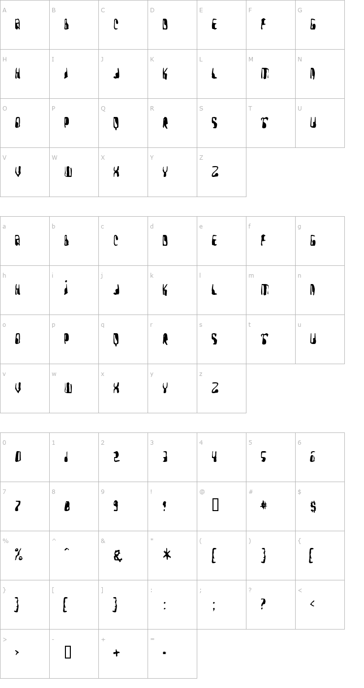 Character Map Yellow Pills TR Font