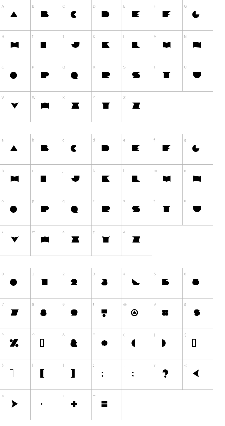 Character Map Yennotten Font