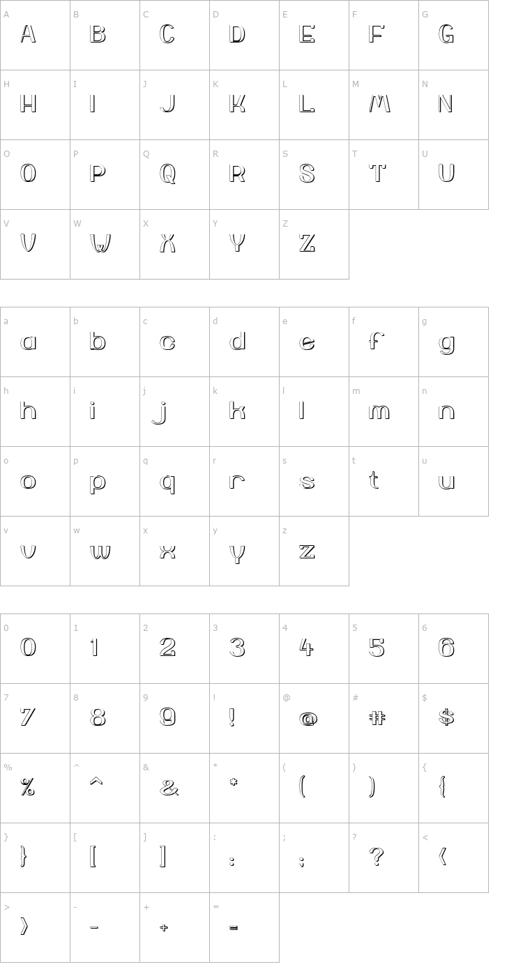 Character Map Yiggivoo Unicode 3D Font
